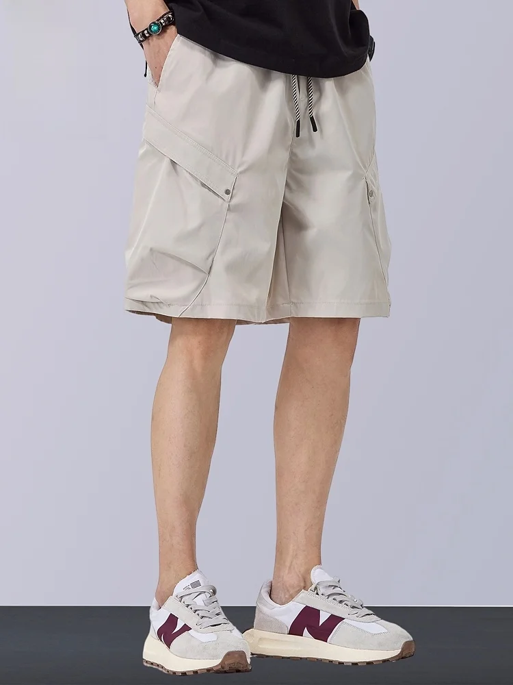 

American Sle Workwear orts Men's Summer Trend Loose Straight Leg Five-Quarter Pants Casual Leisure Trousers