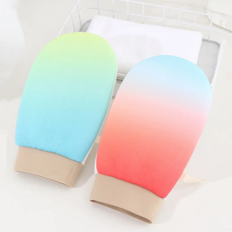 1개 각질 제거 샤워 장갑 무통증 등 각질 제거 스크러버 딥 클렌징 필링 목욕 액세서리 바디 마사지기