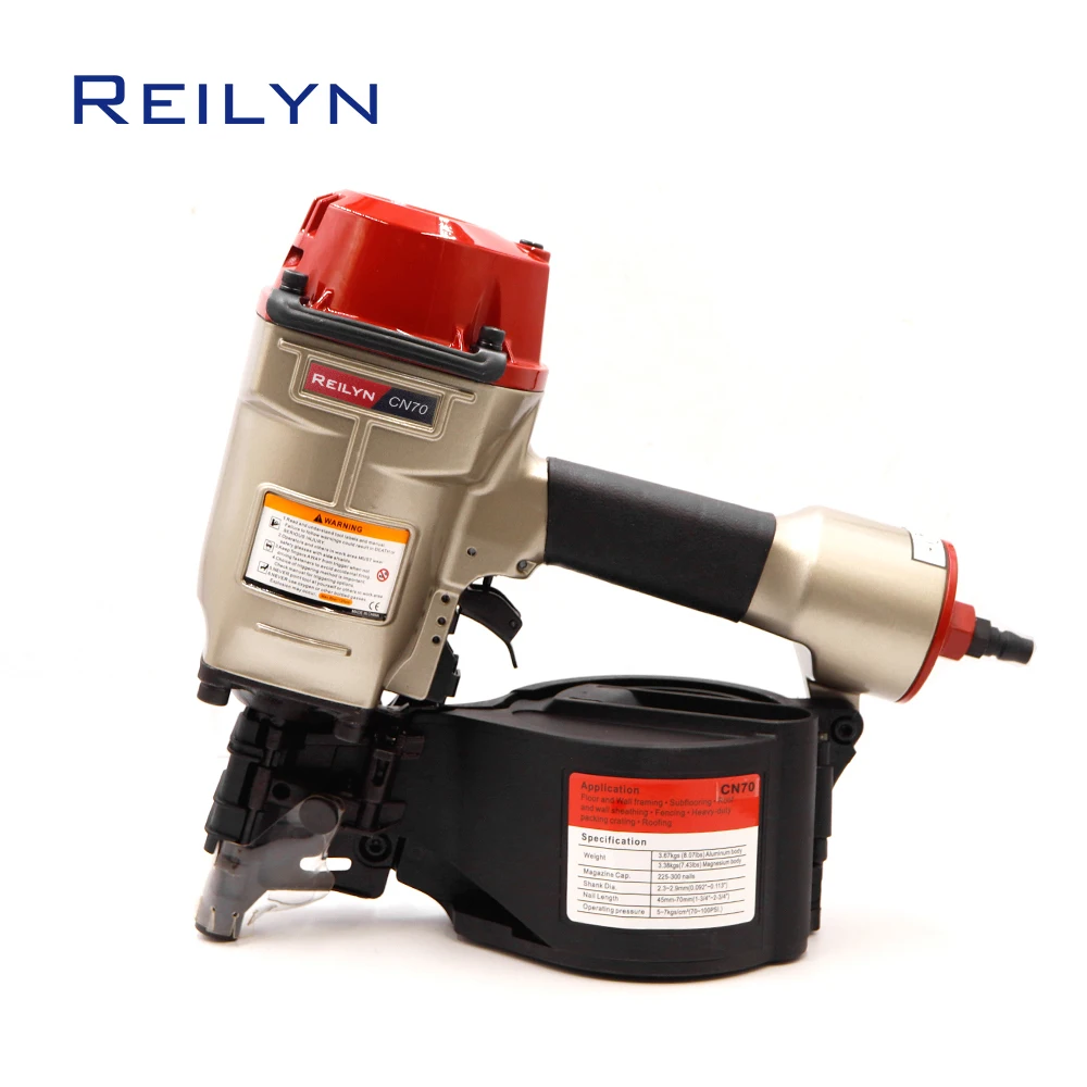 Reilyn CN57 CN70 CN80 CN90B Pneumatic Coil Nailer Air Nailer Nail Gun  for Furniture Roof Sheathing Pallet Making