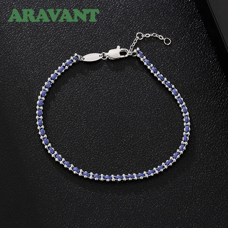 ARAVANT 925 Sterling Silber rotes Seil-Armband für Frauen, beste Freunde, Modeschmuck – Detail 1