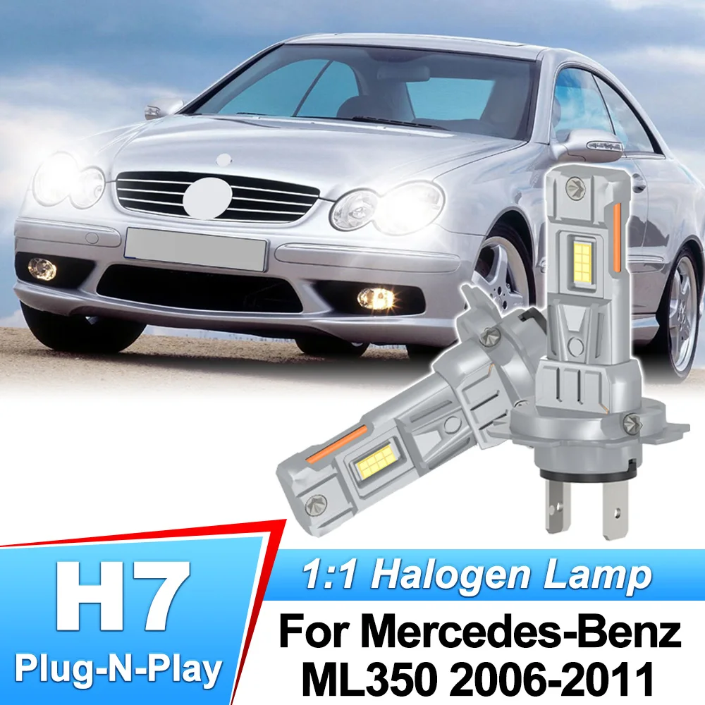 

For Mercedes-Benz ML350 2006-2011 Canbus H7 LED Car Headlight Bulb 30000LM Mini Wireless Auto Lamp +800% Bright Headlamp 12V 24V