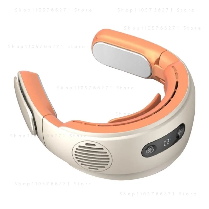New usb folding neck fan, outdoor high wind portable mini bladeless refrigeration neck fan