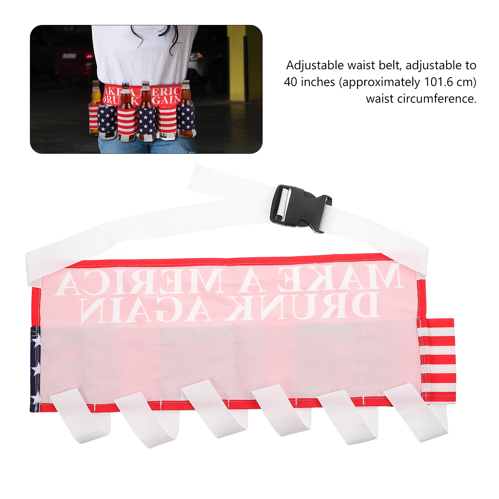 

1 pc Cotton Beverage Belt Comfortable Drink Belt for Camping Parties Adjustable Strap Quick Release Buckle Beer Apron