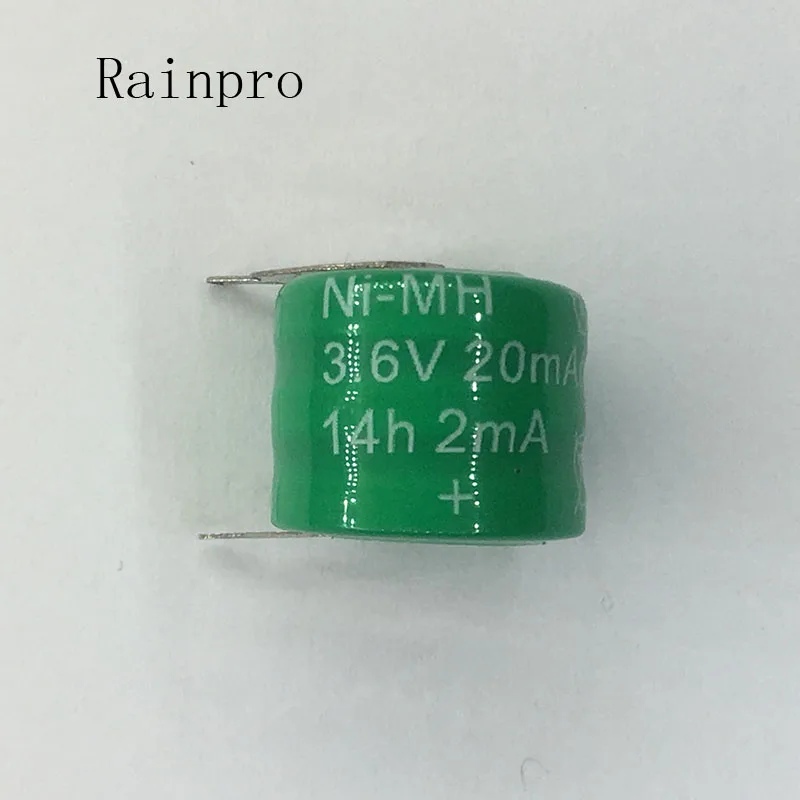 1PCS/LOT 20mah 3.6v Ni-MH  Ni MH Batteries With Pins  Rechargeable Button Cell Battery