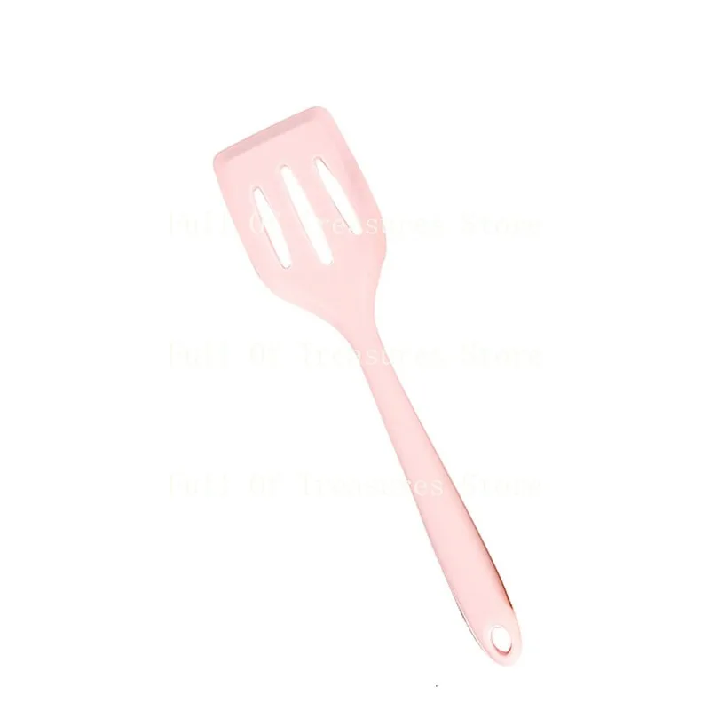 1PCS Small Silicone Spatula for Household Cooking Stir Frying Kitchen Steak Spatula Pancake Spatula Kitchen Tools Pink