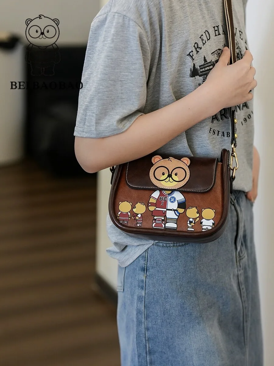 New 2024 Fashion Single Shoulder Crossbody Bag Korean Edition Ins Saddle Bag Lolita Women's Bag Commuting Shopping Bag