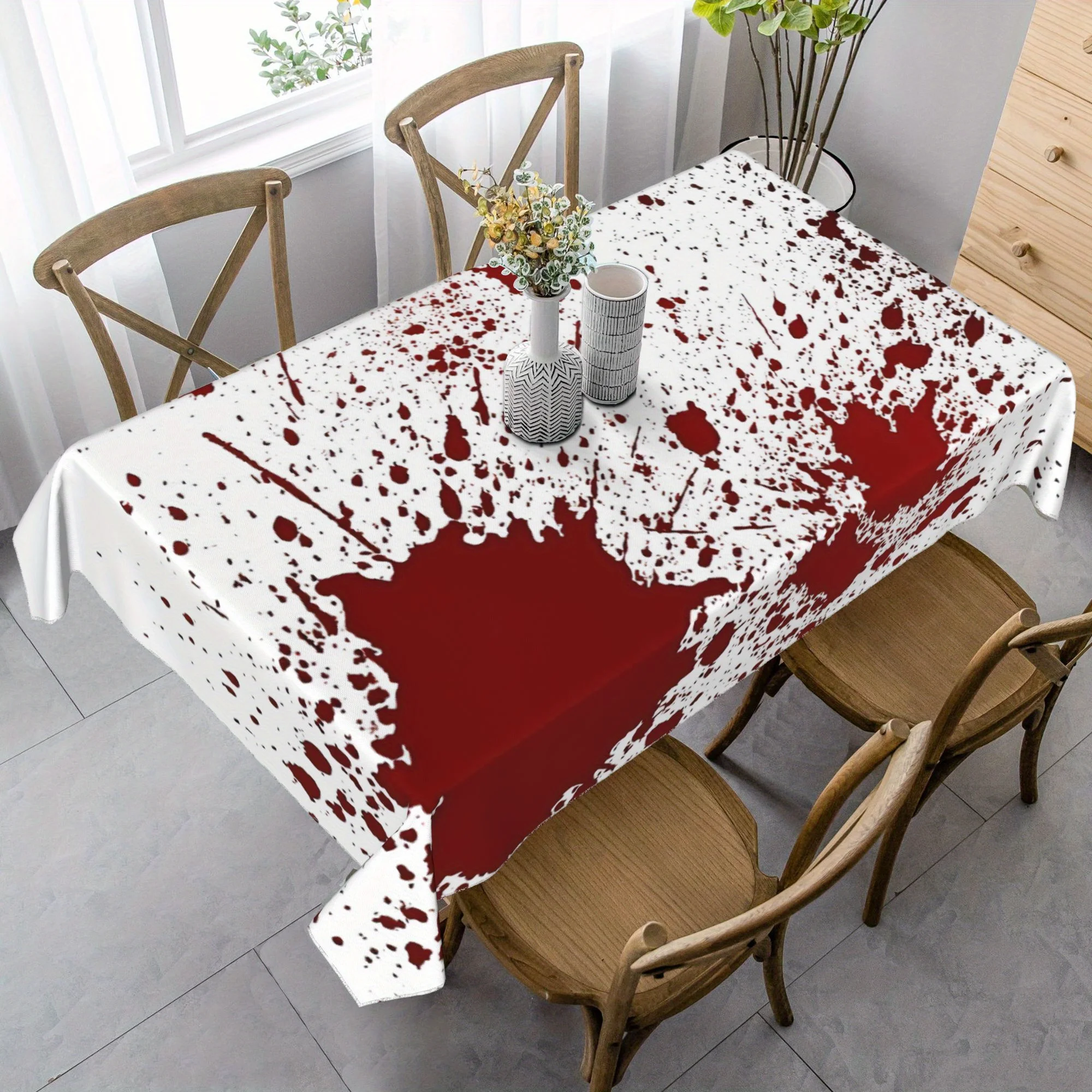 Halloween Blut Splatter Wasserdichte Tischdecke Party Tisch Dekor Bauernhaus Küche Esszimmer Tischdecke Halloween Dekorationen