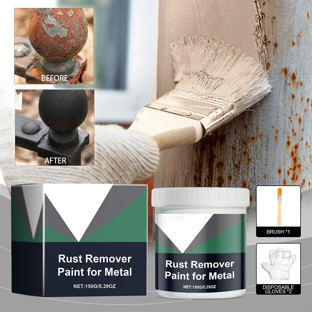 

150ml Metal Rust Removal Paint Antirust Primer Refurbishment Iron Metal Surface Clean Long Lasting Protection Rust Removal Paint
