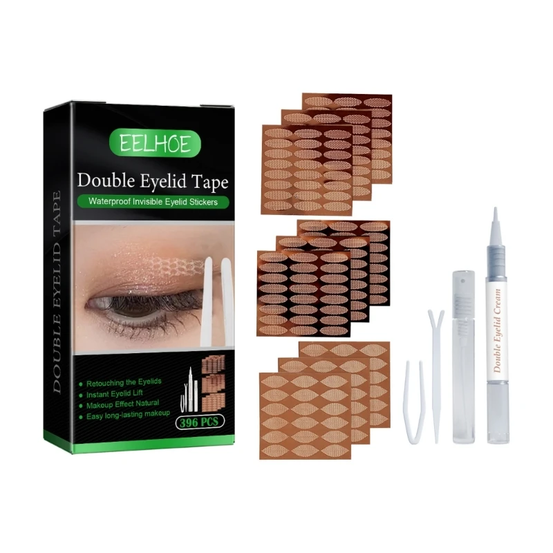 Eyelid Tape,Eyelid Lifter Strips,Invisible Double Eyelid Strips with Fork Rods and Tweezers for Droopy,Uneven,Hooded Eye