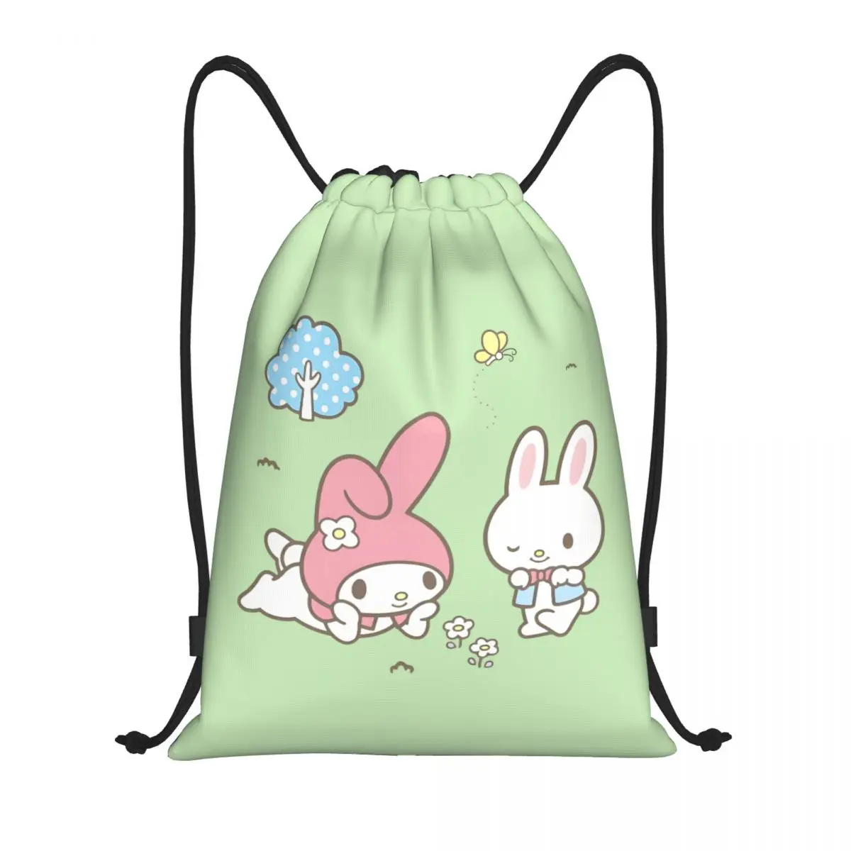 

Custom Melody Drawstring Backpack Bags Women Men Lightweight Pink Rabbit Gym Sports Sackpack Sacks for Yoga