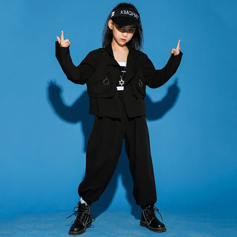 Performance Outfit Girls Hip Hop Pants top New Kids Hip Hop abbigliamento abiti bianchi Street Dance Stage Costumes Modern Jazz