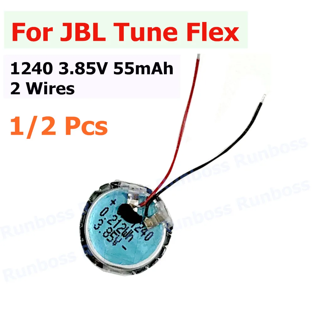 1-2pcs New Replacement 1240 3.85v 55Mah Headphones Battery for JBL Tune Flex Bluetooth Earphone