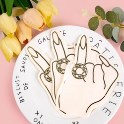 20pcs Bachelorette Party Decorations Creative Dimond Ring Finger Shape Napkins Bride To Be Wedding Party Bridal Shower Supplies