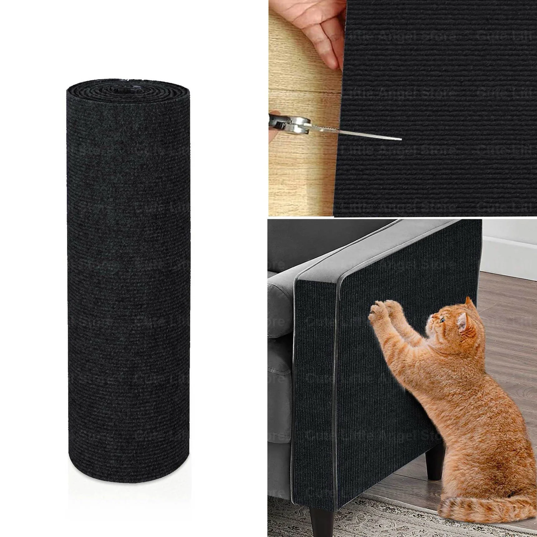 NONE Selbstklebende Katzenkratzmatte, langlebiger Sisal-Möbelschutz, DIY, anpassbare Katzenkratzunterlage für Couch, Sofa 6