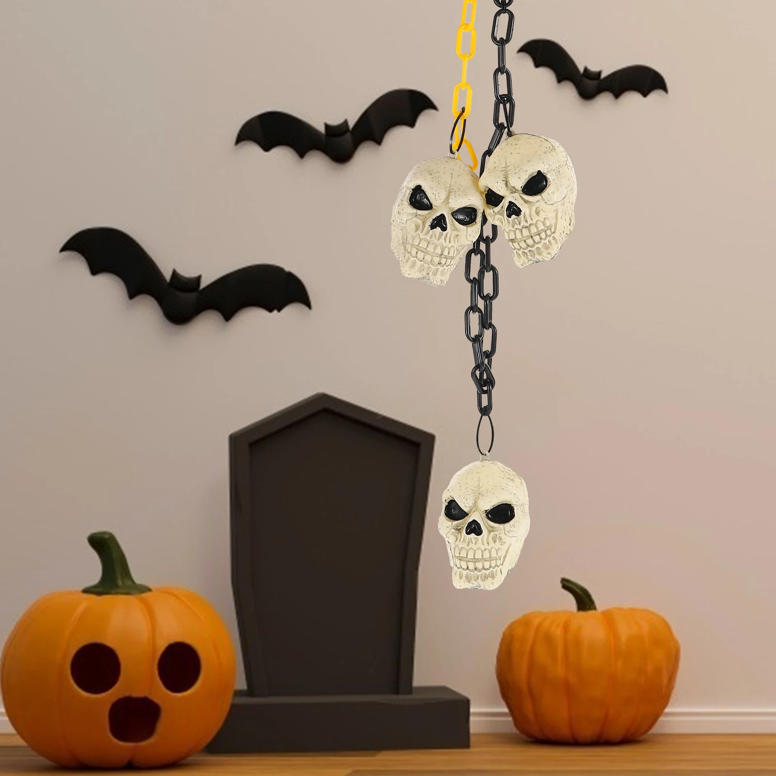 

Chain Pendant Halloween Decor Skull Jewelry Horror Necklace Decoration Choker with Charm