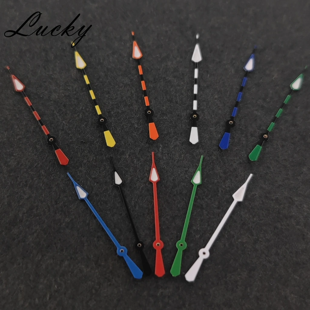 Reloj NH35 NH36 de alta calidad de 13mm, manecillas de segunda mano C3 verde Lume, relojes luminosos, punteros aptos para movimiento NH35 NH36 4R 7S