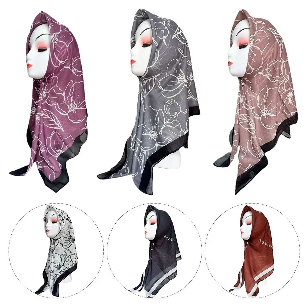 2-6 Years Old Sun Protection Islamic Underscarf Rose Flower Soft Hijabs Cap Beautiful Breathable Head Scarves for Men Women