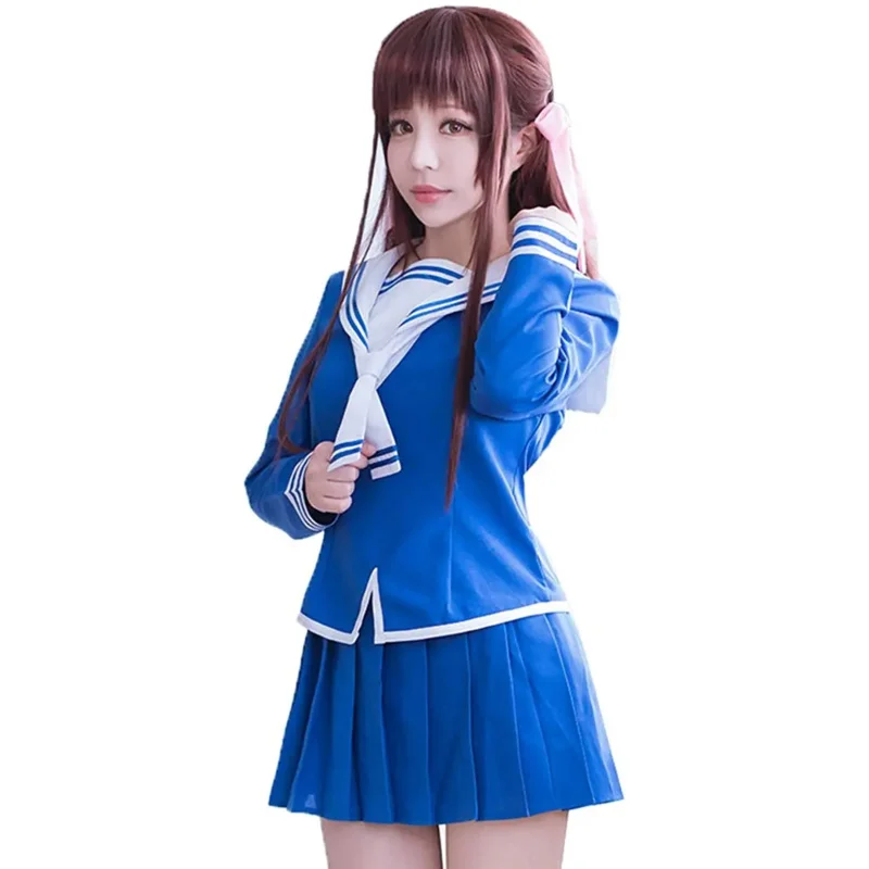 Cesta de frutas de Anime Tohru Honda, disfraz de Cosplay para niñas, uniforme escolar JK, disfraz de marinero para mujeres, falda superior, pelucas R, 2021