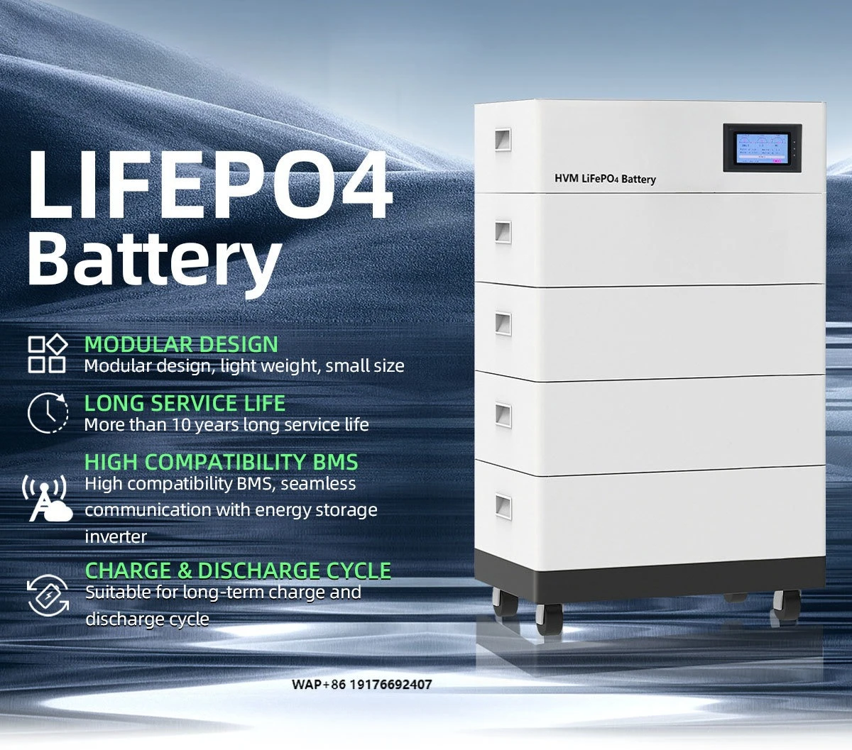 

Stackable LiFePO4 Lithium Ion Battery Pack 15kWh 20kWh 30kWh Home Energy Storage System