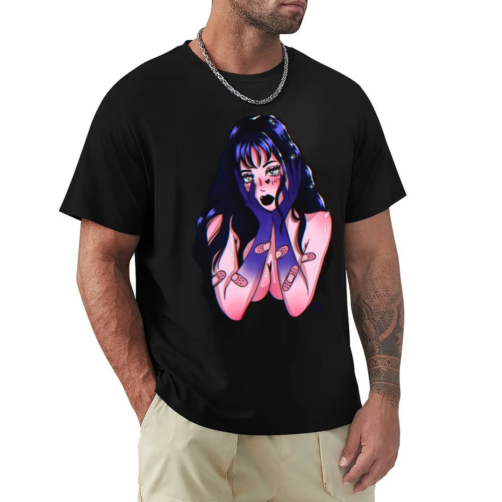 ANIME GIRL BLUE ? T-shirt tees Blouse for a boy Men's t shirts