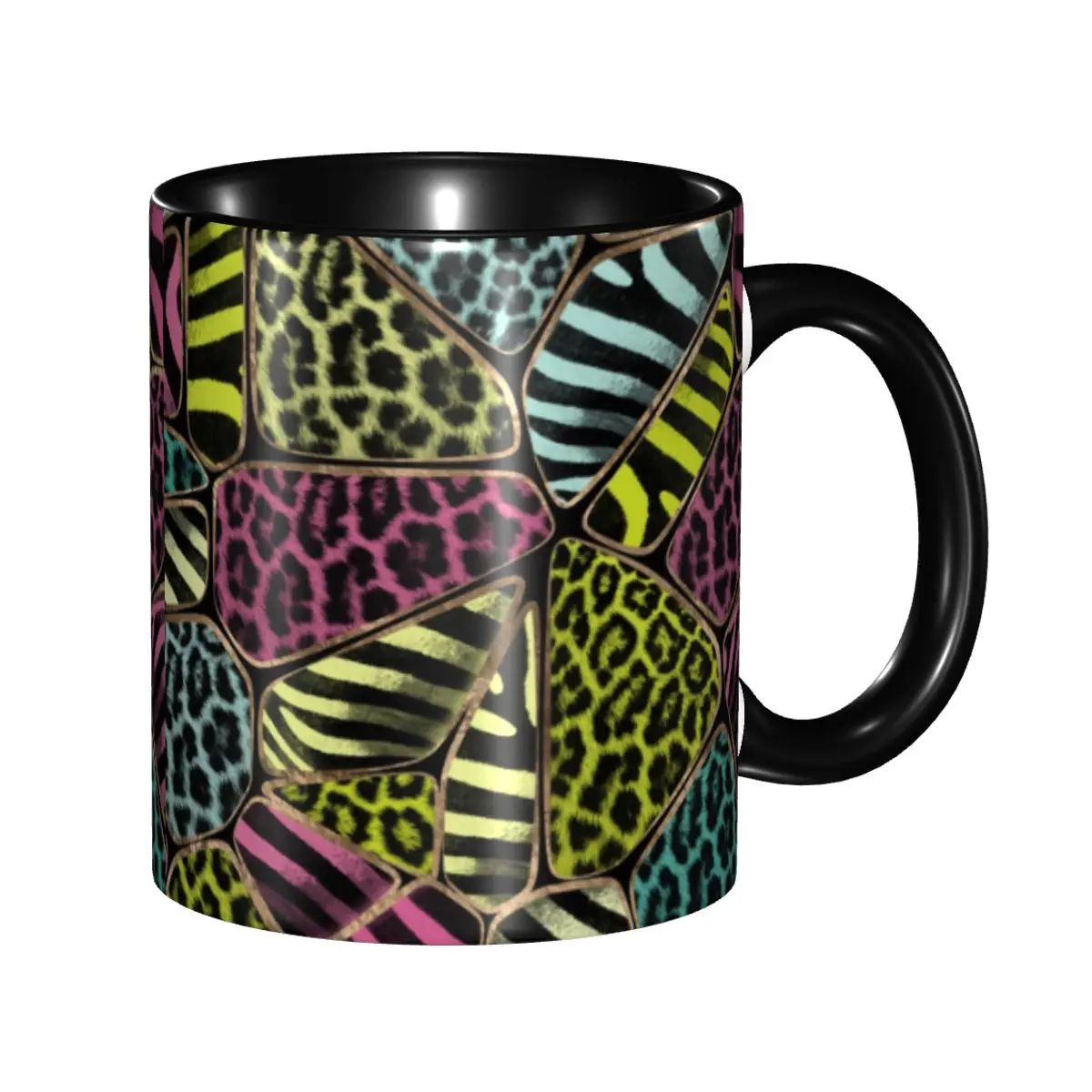 

Leopard And Zebra Texture Coffee Mugs DIY Custom Colorful Animal Print Ceramic Milk Tea Mug