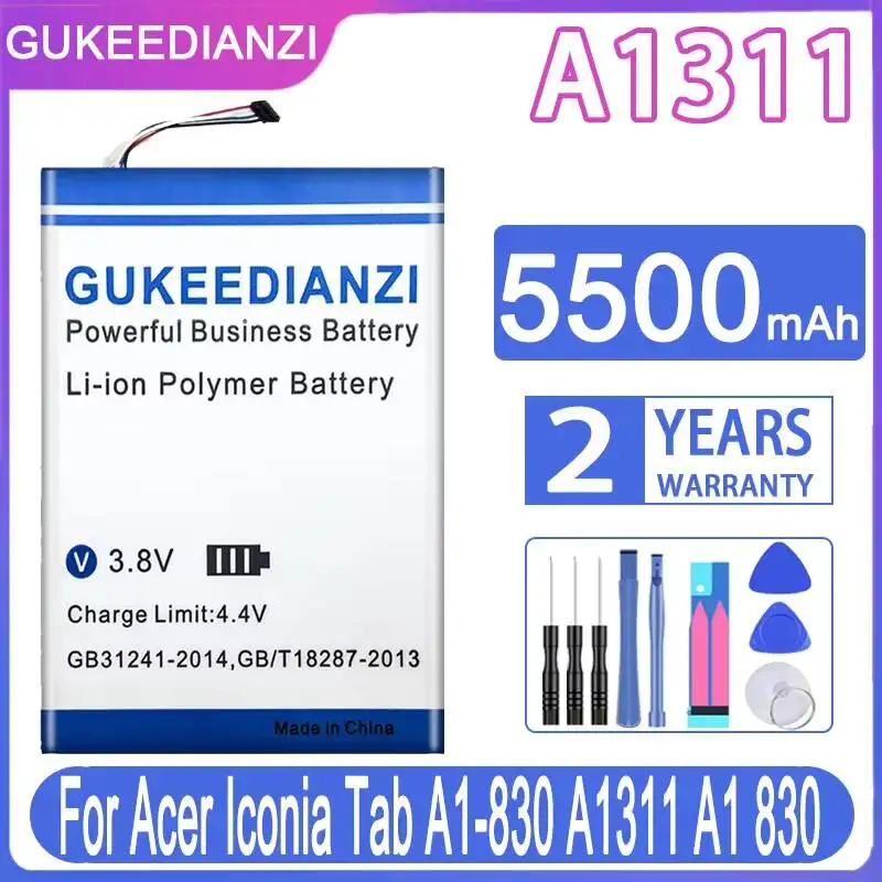 

Tablet Battery Good Low-Temperature Performance For Acer Iconia Tab A1-830 A1311 A1 830 5500mAh High-Efficiency