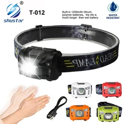 5W LED Body Motion Sensor Headlamp  Mini Headlight Rechargeable Outdoor Camping Flashlight Head Torch Lamp With USB