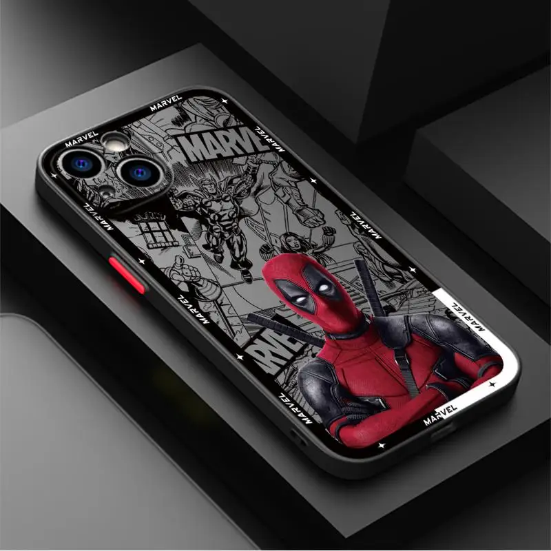 Marvel Deadpool Cover Phone Case for iPhone 15 Pro Max 14 Plus 12 13 11 Pro Max SE 7 8 14 Pro XR XS X 15Pro 12 Mini Clear Matte