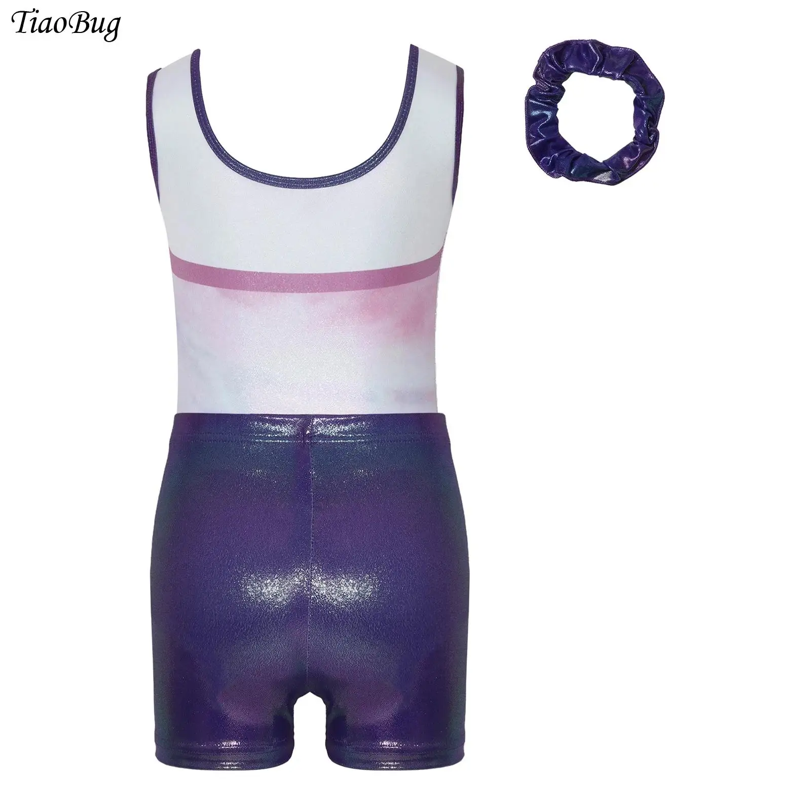 

Soft Elastic Girls Ballet Gymnastics Bodysuit Sleeveless Printed Rhinestone Design Dance wear For Stage Performance Daily Class