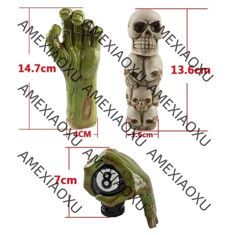 Car modified new green ghost hand car gear head, modified gear lever wave stick head, manual automatic