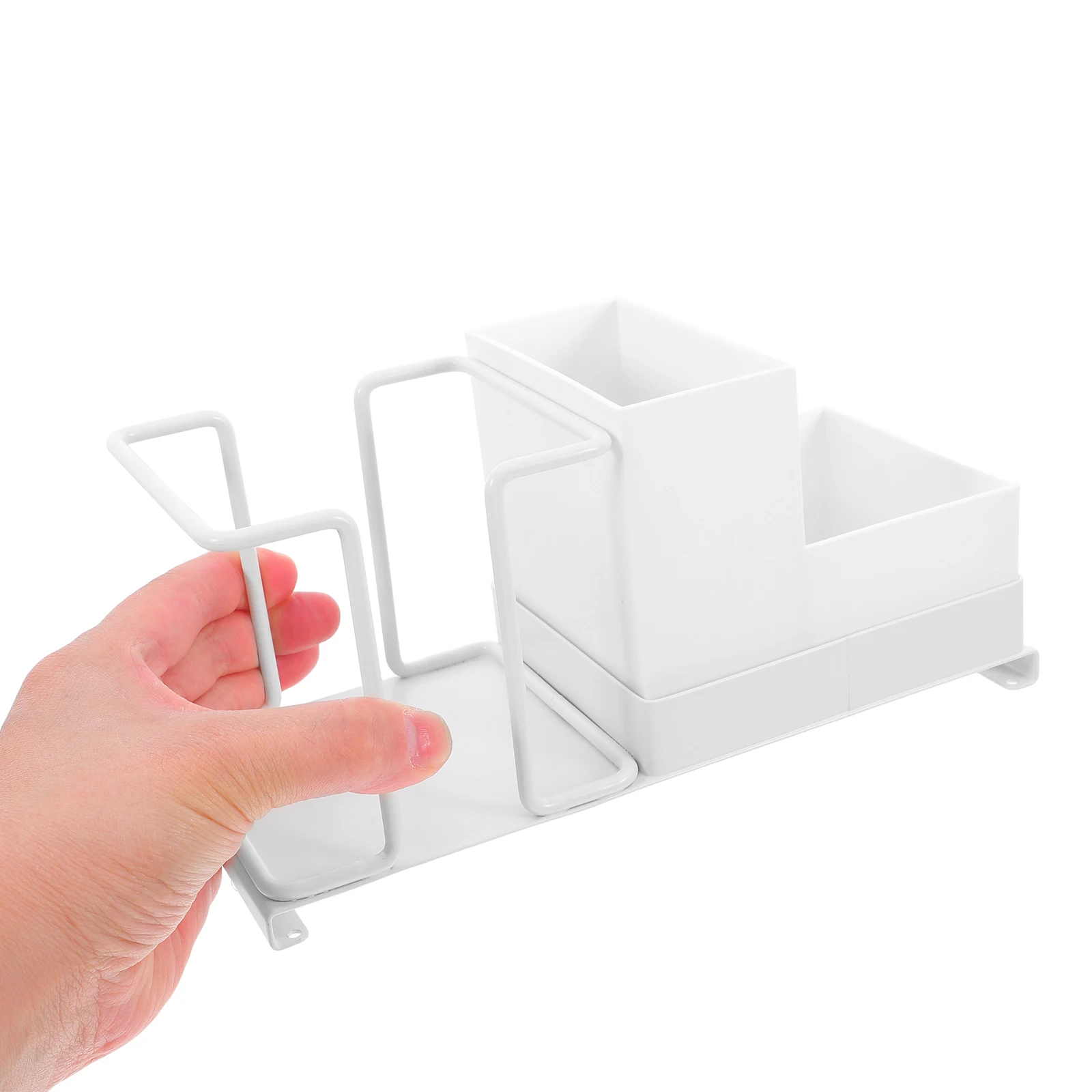 

Paper Cup Storage Rack Holder for Desk Desktop Tea Bag Disposable Display Organizers and White Office