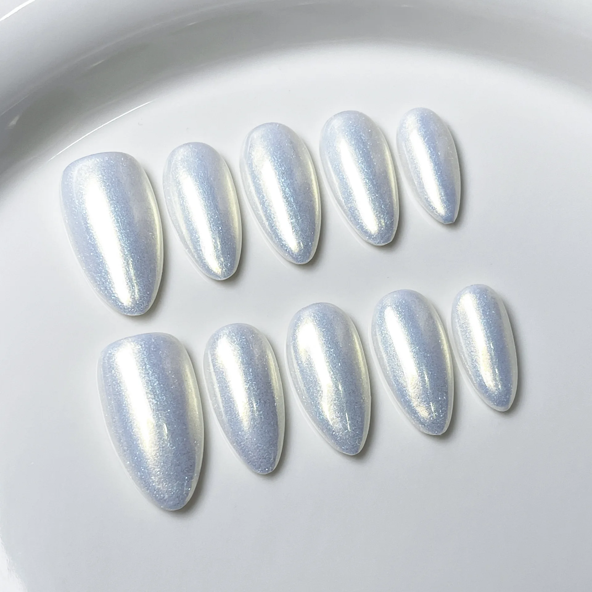 10 قطعة غطاء كامل أحمر مسمار نصائح منتصف طول اللوز اليدوية رسومات أظافر صناعية يمكن ارتداؤها بلون عين القط اضغط على مجموعة الأظافر وهمية