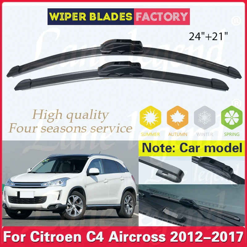 

Car Wiper Blade Front Window Windscreen Windshield Wipers Blades Auto Accessories For Citroen C4 Aircross 2012 - 2017 24"+21"