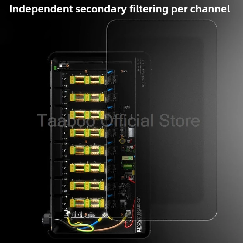 50A 오디오 시퀀서 10KW 총 전력 공급 8채널 전원 분배기 0-999초 타이밍 제어 사운드 시스템 홈 시어터 DJ용