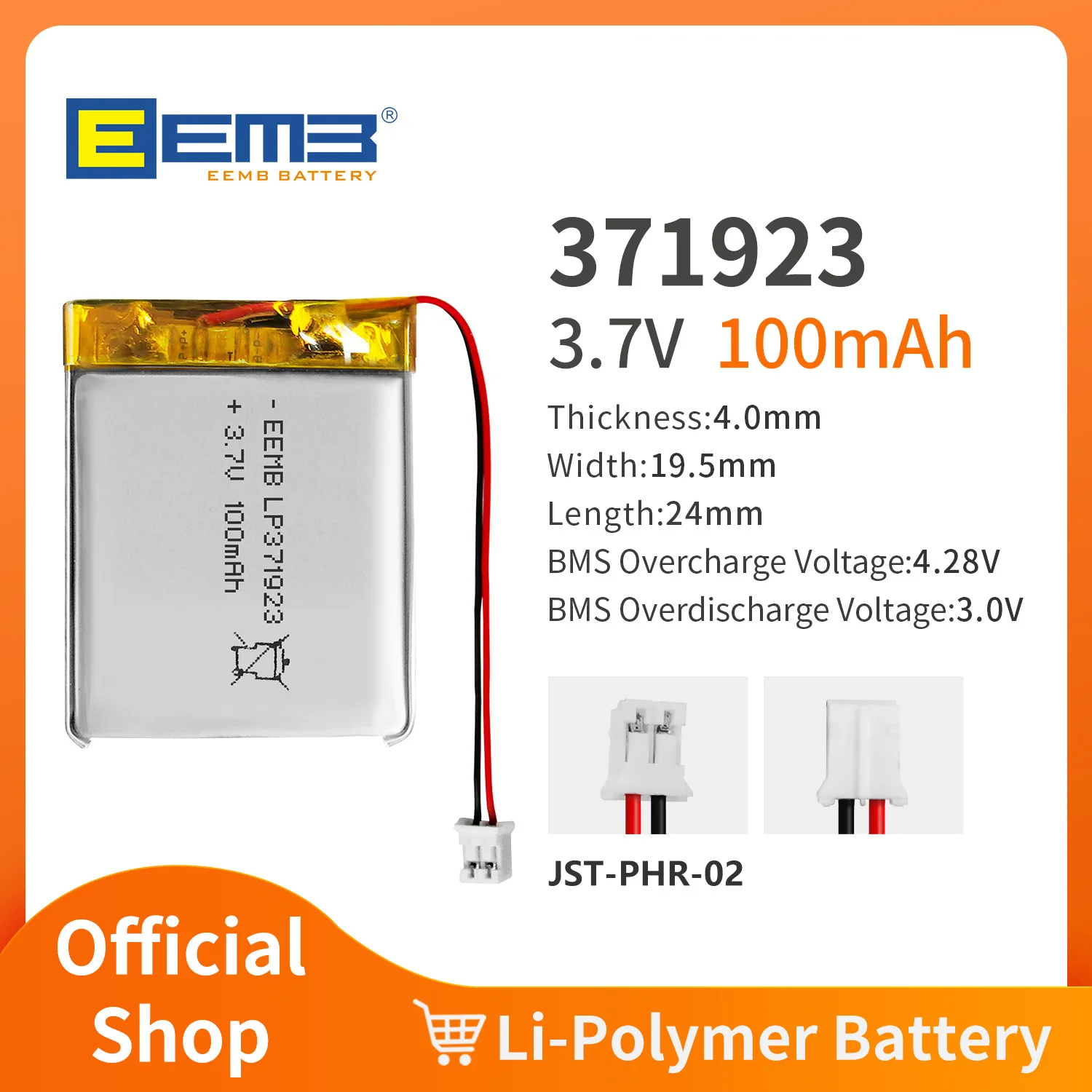 EEMB 1~10PCS 552036 Rechargeable Lithium Polymer Battery3.7V 360mAh Lipo Batteries LP552036