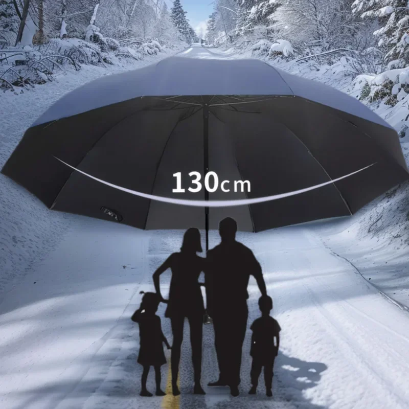 Paraguas plegable de gran tamaño de 130CM, resistente al viento e impermeable, grande paraguas para sol y lluvia para viajes y uso familiar