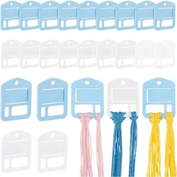 30pcs Acrylic Embroidery Floss Drop Thread Organizers Slim Floss Bobbins Cross Stitch Thread Bobbins Floss Organizers for DIY