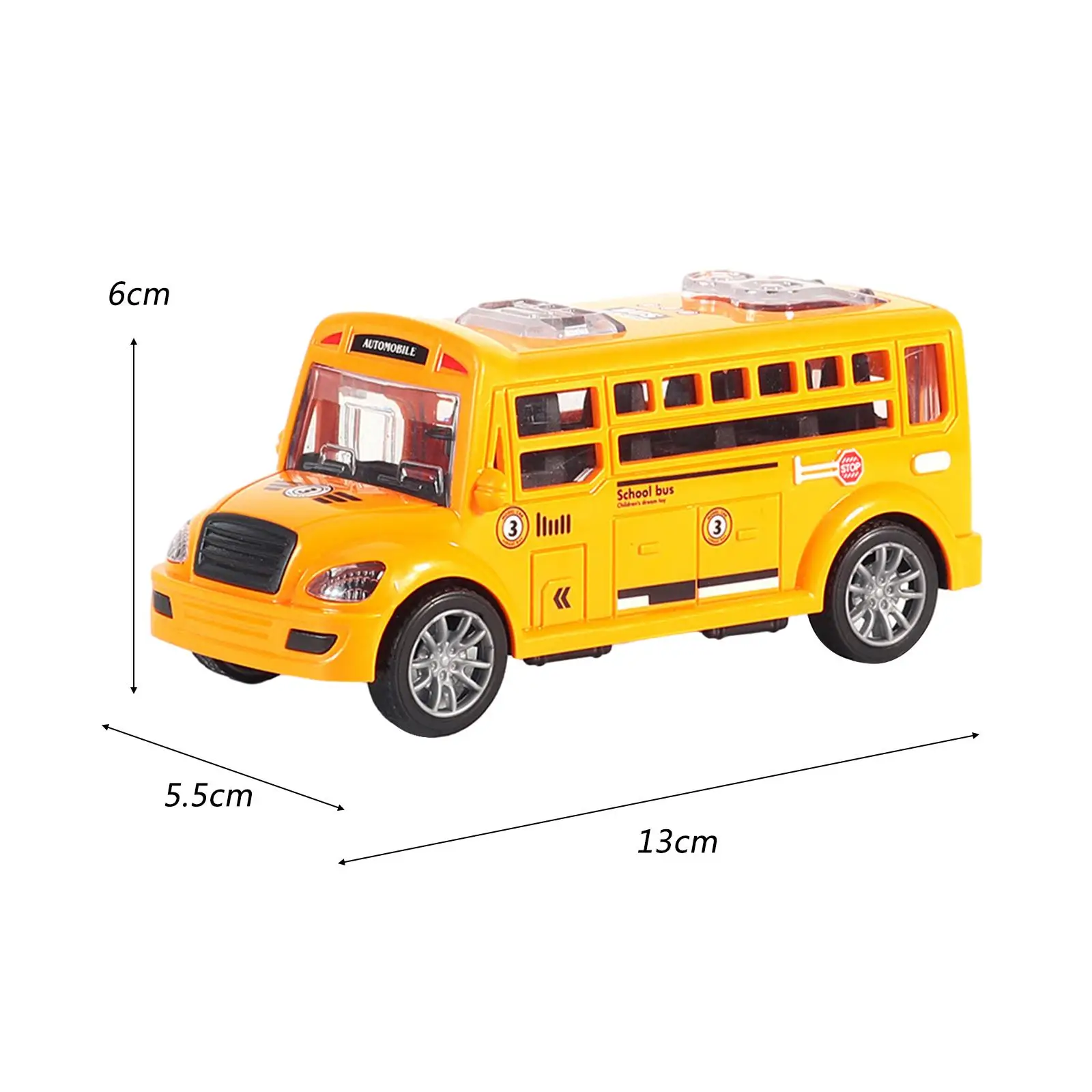 5x School Bus Toy Model Pull Back Bus Children's Car Toy Inertia Car Preschool Kids Birthday Gift