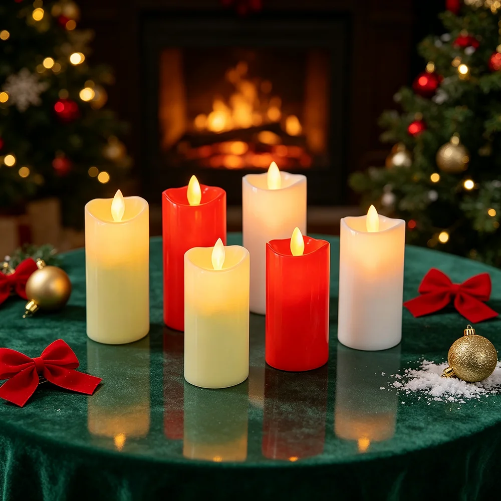2/4/7pcs Swinging Flame Electronic Candle Lights, Warm Light, Wedding Banquet, Christmas Halloween Holiday Desktop Home Decor