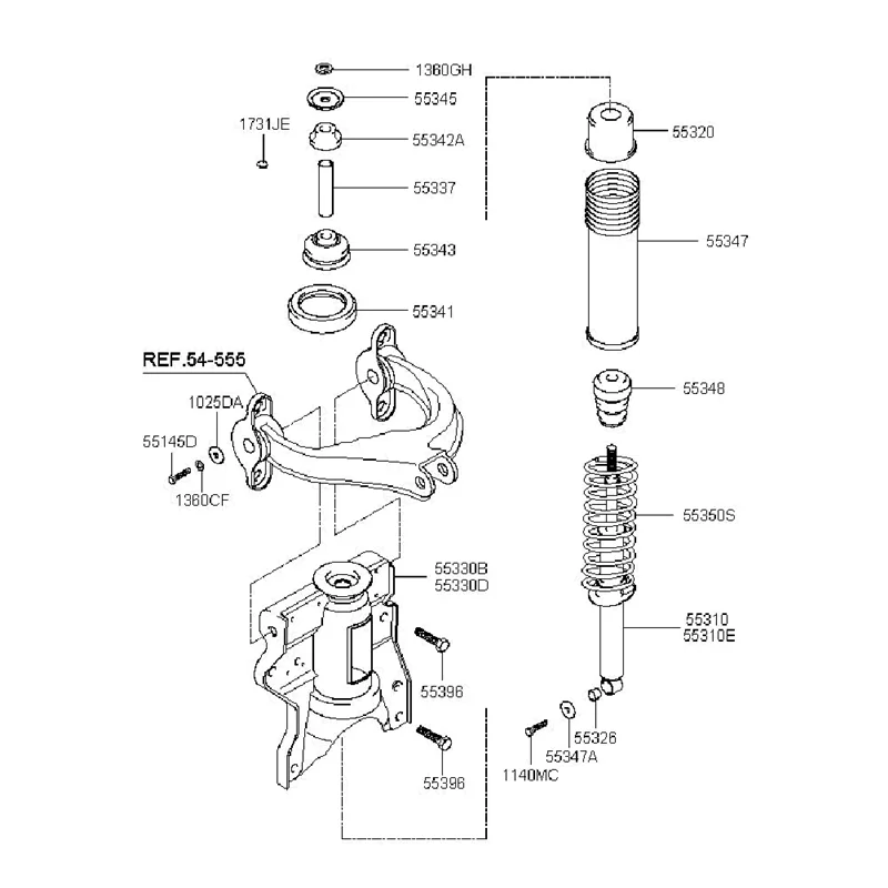 

5536038601,55360-38601 Rear Right Strut Mount Assembly Rear Shock Absorber Bracket For Kia Sonata