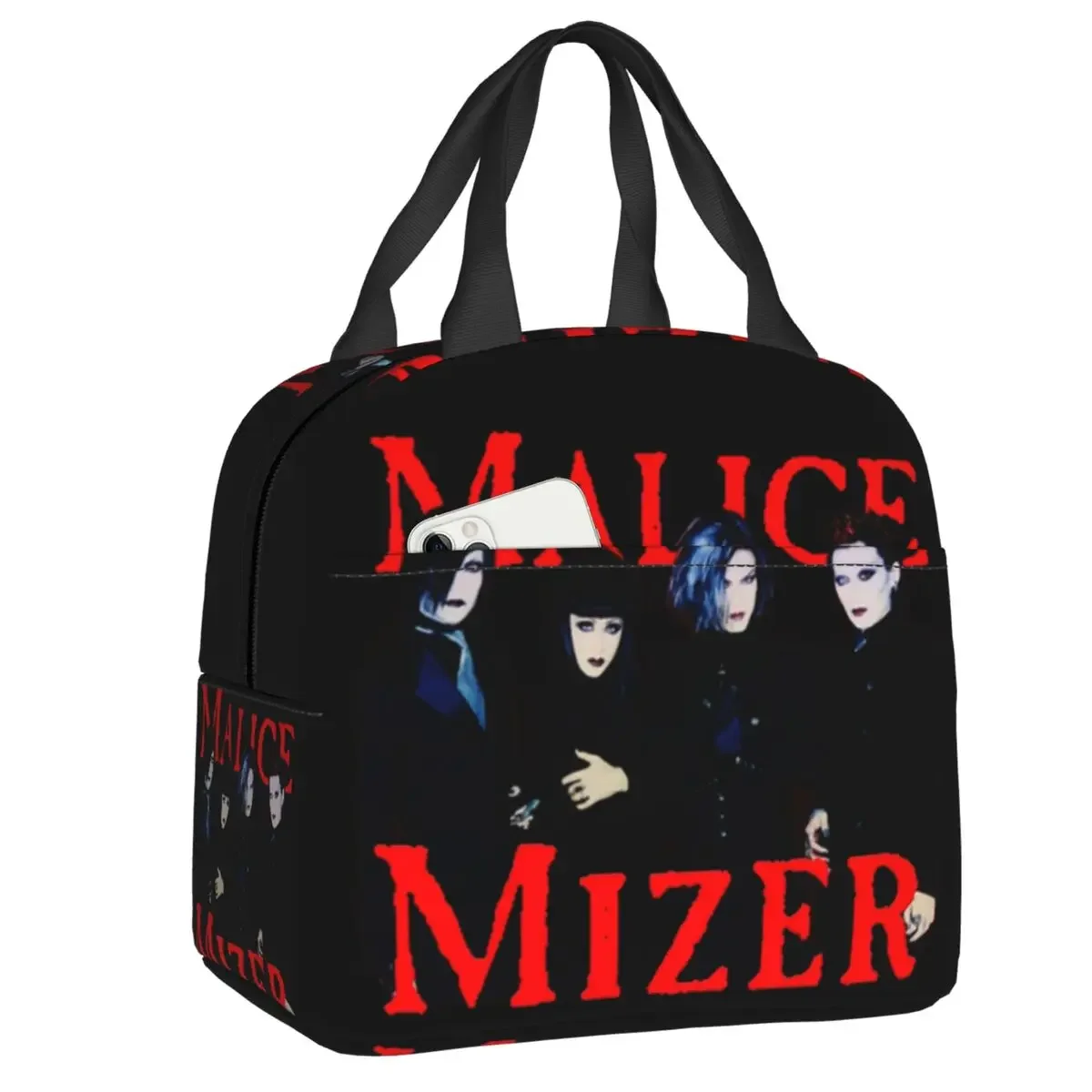 Custom Malice Mizer Mana Sama Moi Meme Moitie Insulated Lunch Bags School Office Waterproof Cooler Thermal Bento Box Women Kids