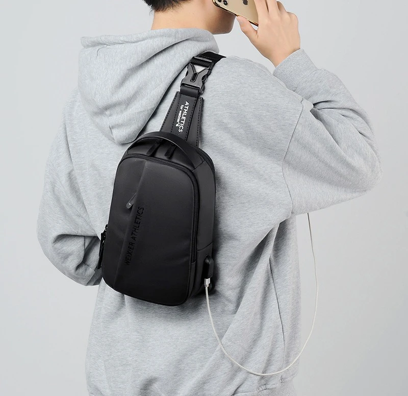 New Men's Chest Bag, Casual Sports Crossbody Bag, Multi-functional Single-shoulder Bag, Large-capacity Crossbody Chest Bag Bag