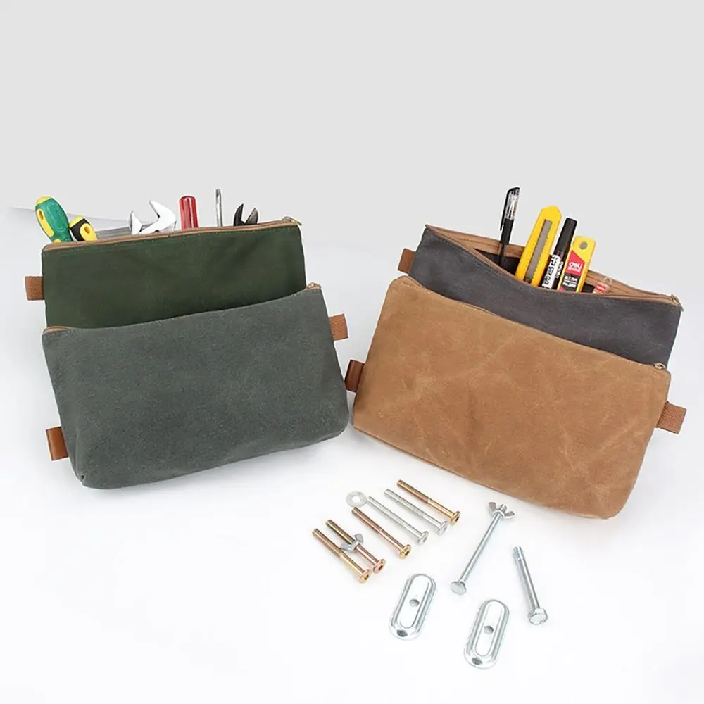 Bolsas de herramientas de lona impermeables, bolsa de herramientas de gran capacidad, bolsas con cremallera de alta calidad, organizador de