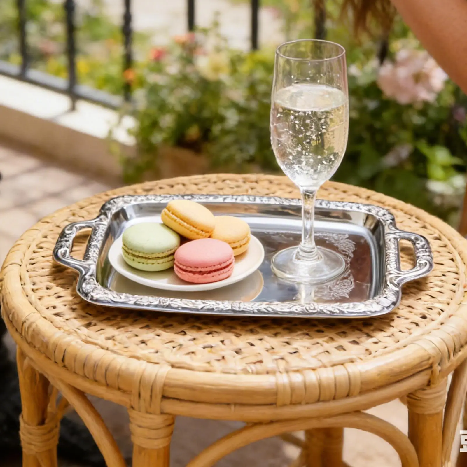 Stainless Steel Metal Tray Large Serving & Display Platter Elegant Silver Home Decor For Candy Charcuterie Dessert, Party