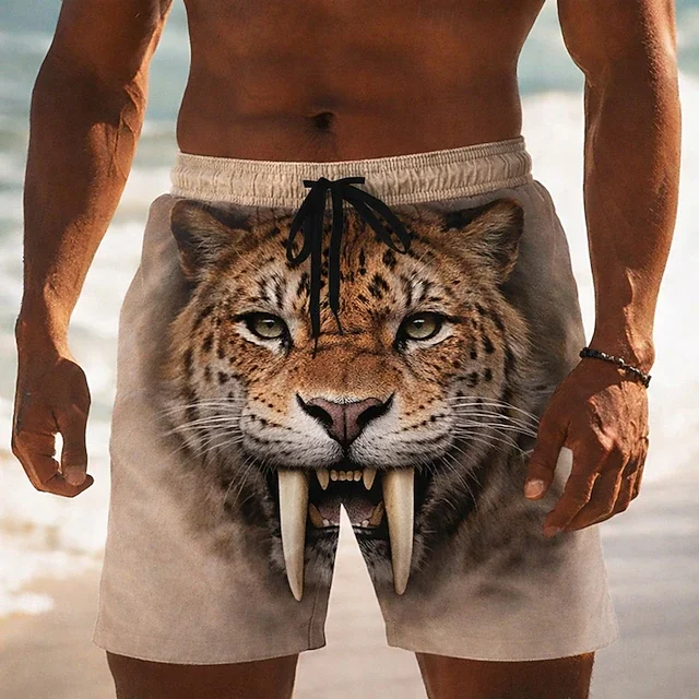 

Summer Men's 3D Digital Print Shorts Breathable Lightweight Comfortable Stretch Shorts Plus Size Casual Bottoms
