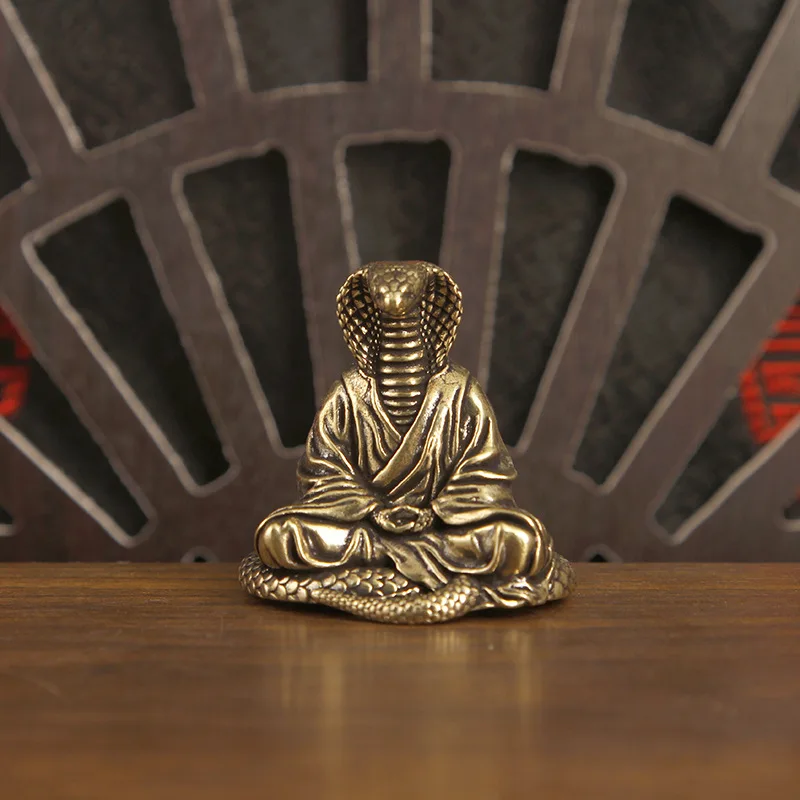 All- snake demon figurine, brass desktop ornament, portable, car accessory