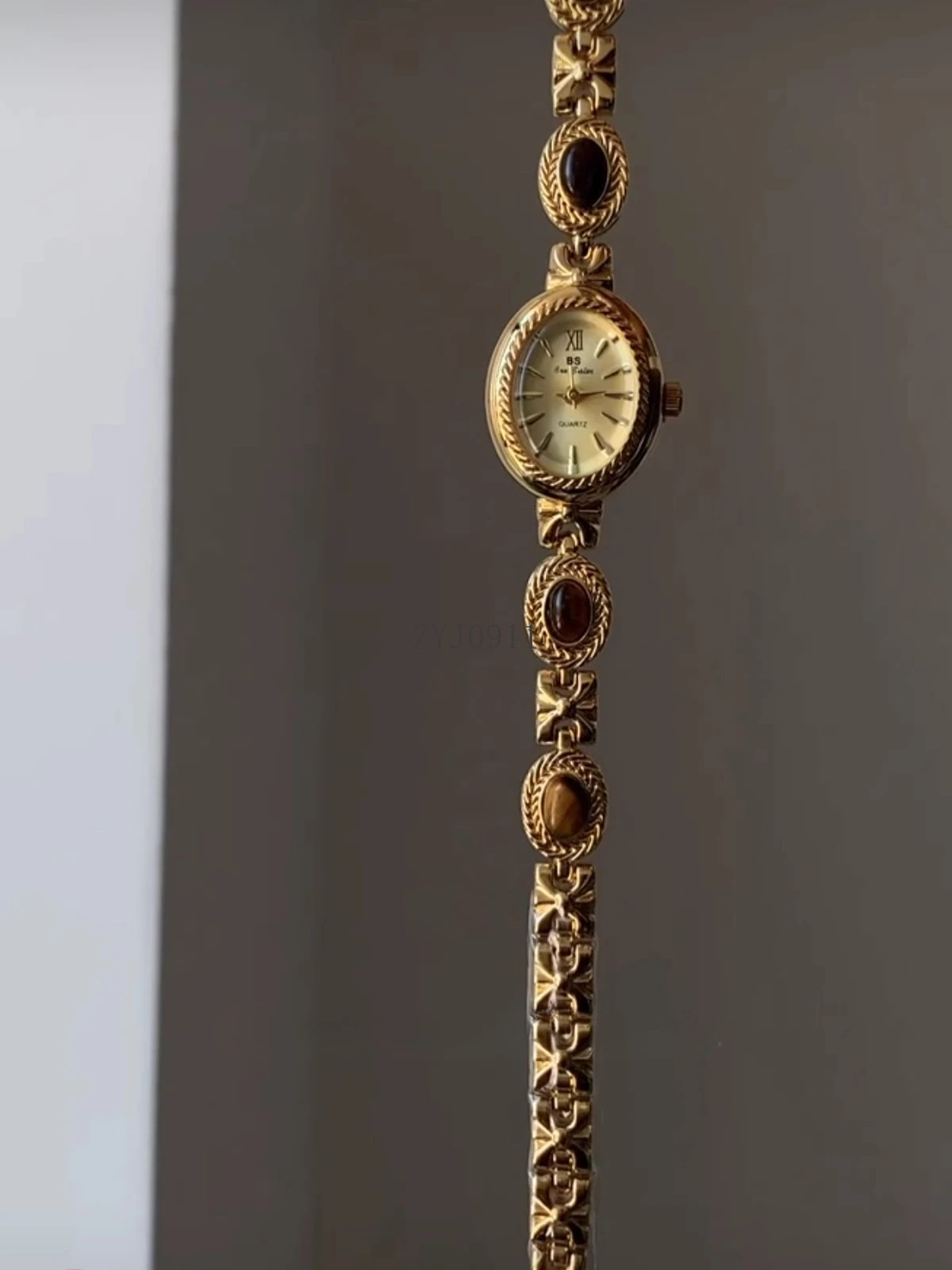 Y Мини Тигровый Глаз Камень Ниша Легкие Роскошные Ретро Изысканные Модные Темпераментные Женские Часы Премиум 05