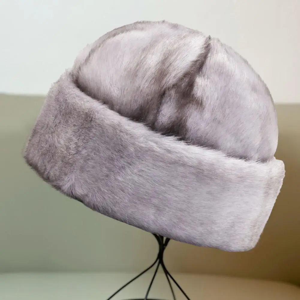 Casual  Winter Hat Imitation Mink Unsex Docker Beanie Hats Thickened Soft President Hat for Outdoor