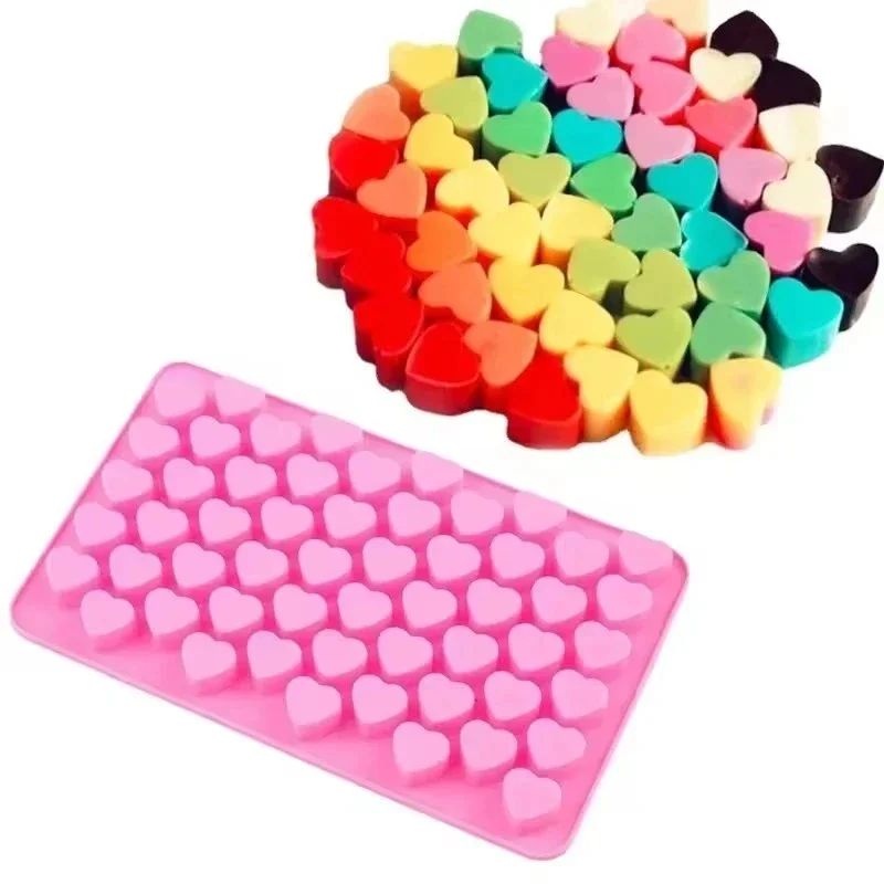1/3/5Pcs 55 Grids Silicone Chocolate Mold Food Grade Small Love Heart Shape Cake Baking Mould Non-Stick Candle Molds Candy Mold