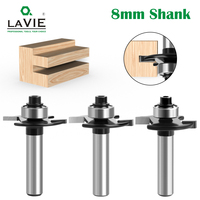 LAVIE  8mm Shank T-Sloting Biscuit Joint Slot Cutter Jointing Slotting Router Bit 2mm Height Milling Cutter Woodworking